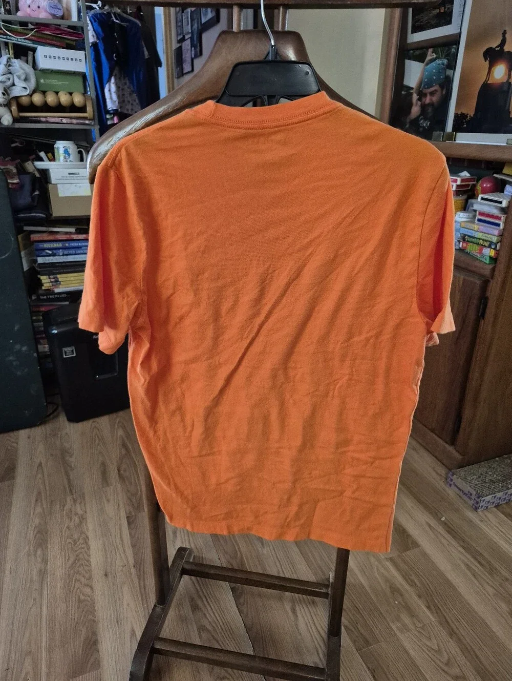 True Religion Orange Graphic Tee with Blue Logo